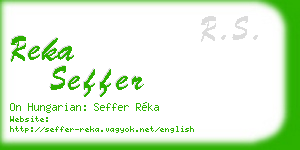 reka seffer business card