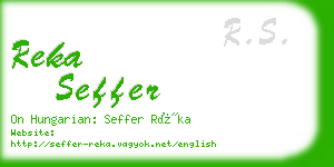 reka seffer business card